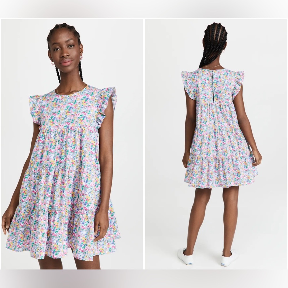 Floral Flutter Sleeve Dress